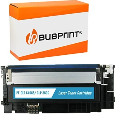 Abbildung von Bubprint Toner kompatibel als Ersatz für Samsung CLT C406S CLP 360 365 365W CLX 3300 3305 3305FN 3305FW 3305W Xpress C410W C460 C460FW C460W Cyan