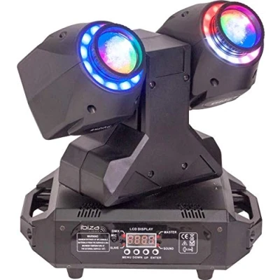 Abbildung von IBIZA MHBEAM60 FX 2IN1 WASH UND BEAM LED MOVING HEAD 2x30 Watt RGBW 12 SMD 3in1 DMX ROTATION 360 ohne Anschlag PARTY DISCO CLUB EFFEKTSCHEINWERFER