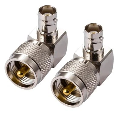 Abbildung von Vecys CB Funk Adapter PL 259 UHF Stecker auf BNC Buchse rechtwinkliger 90 Grad Antennenadapter für Antenne Amateurfunk Walkie Talkie Handfunkgerät Funkgerät SO 239 Koax (2 Stück)