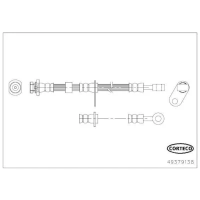 Abbildung von CORTECO 49379138 Bremsschläuche Vorderachse links 455mm SUZUKI: Alto VII