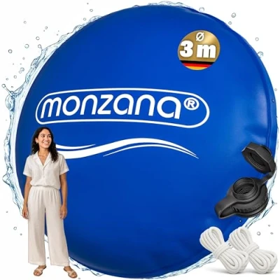 Abbildung von Monzana® Poolkissen 3m Winter Rund Chlorbeständig 2X Seil PVC Verstärktes Material bis 20 Doppelnaht Sicherheitsventil 6 Ösen Luftkissen Pool Abdeckung