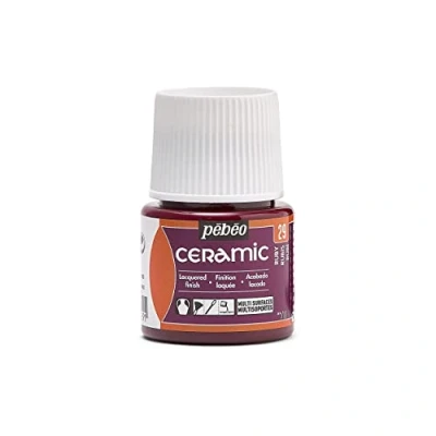 Abbildung von Pébéo Keramik Deckende Farbe für Terrakotta, und Steingut Flasche 45 ml Ruby