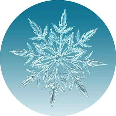 Abbildung von Essbarer Tortenaufleger Eiskristall, Schneeflocke // Kuchendekoration Winter, Schnee 20cm (Oblatenpapier)