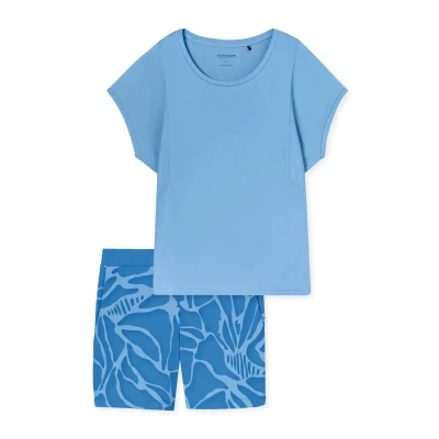 Abbildung von Schiesser Modern SET Nachtwäsche Set, Damen, Größe: Small, Hellblau
