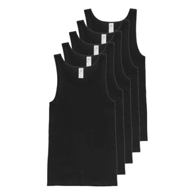 Abbildung von Haasis Bodywear 1919 5 PACK Unterhemd/shirt, Herren, Größe: Medium, Schwarz