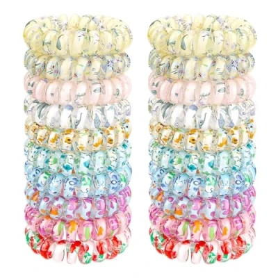 Abbildung von JessLab Kleine Spiral Haargummis, Elastische Spiralhaargummis für Frauen, 20er Pack, Langlebige und Wasserfeste Haar Accessoires, Perfekt Alle Haartypen, Schonende Mischfarben 4
