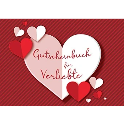 Abbildung von Gutscheinbuch für Verliebte: Blanko Gutscheinheft mit Vorlagen zum Selbstausfüllen, 20 Gutscheine verliebte Paare