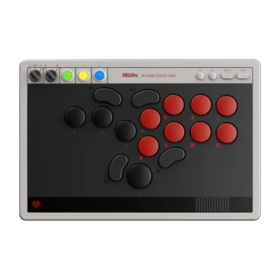 Abbildung von 8Bitdo All Button Arcade Controller for Switch &amp; Windows Bluetooth, 2.4G, Wired Connectivity, Low profile Mechanical Switches, 4 Programmable Buttons, Hot swappable PCB