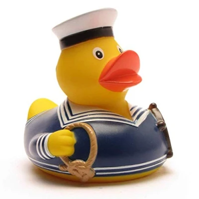 Abbildung von DUCKSHOP I Badeente Matrose blau Quietscheente L: 7,5 cm inkl. Badeenten Schlüsselanhänger im Set