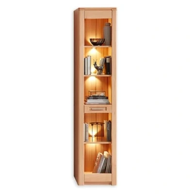 Abbildung von Nature ONE Regal in Kernbuche Teil massiv FSC Zertifiziert Modernes Standregal mit LED Beleuchtung und viel Stauraum 43 x 203 40 cm (B/H/T)
