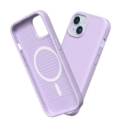 Abbildung von RhinoShield Case kompatibel mit [iPhone 15 Plus] SolidSuit MagSafe Stoßdämpfende &amp; schlanke Schutzhülle Premium Finish 3.5 Meter Fallschutz Violett