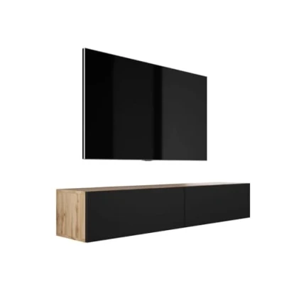 Abbildung von 3E 3xE living.com TV Lowboard: Farbe: Schwarze Wotan Eiche, A: 170x32x34 cm (BxTxH)