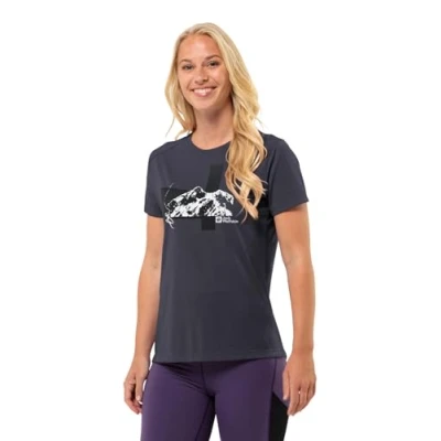 Abbildung von Jack Wolfskin Vonnan SS Graphic Sport Tshirt, Damen, Größe: Small, Graphite