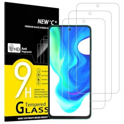 Abbildung von NEW&#039;C 3 Stück, Panzer Schutz Glas für Xiaomi Poco M2 Pro, Frei von Kratzern, 9H Härte, HD Displayschutzfolie, 0.33mm Ultra klar, Ultrabeständig