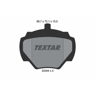 Abbildung von TEXTAR 2034402 Bremsbelagsatz nicht für Verschleißwarnanzeiger vorbereitet LAND ROVER: Defender SUV, SUV Cabrio, Pickup