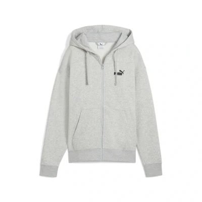 Abbildung von PUMA ESS Small No. 1 Logo Comfort Hoodie mit durchgehendem Reißverschluss Damen, Kleidung, Light Grau Heather, XXS