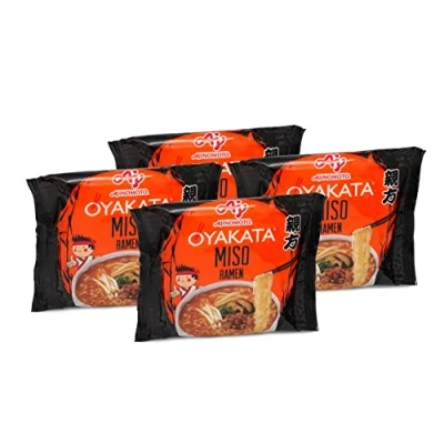 Abbildung von OYAKATA Miso Geschmack 4er Pack Instant Nudeln Wok Style Japanischer Art Schnelle Zubereitung Ramen (4 x 89g)