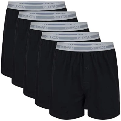 Abbildung von Gildan Herren Unterwäsche Boxer, Multipack Retroshorts, Schwarz, 5 Stück, Large (5er Pack)
