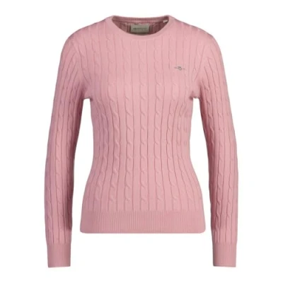 Abbildung von GANT Stretch Cable C NECK Strickpullover, Damen, Größe: XL, Dusty pink