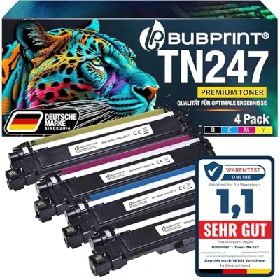 Abbildung von Bubprint TN 247 kompatibel als Ersatz für Toner Brother 243CMYK TN247 MFC L3750CDW DCP L3550CDW L3770CDW HL L3210CW L3230CDW L3510CDW L3270CDW L3710CW L3730 4er Pack