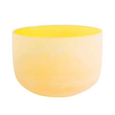 Abbildung von ENERGYSOUND Klangschale mit Solarplexus Chakra, 432 Hz, gelber Quarzkristall, 20,3 cm, Klangheilung und Meditation