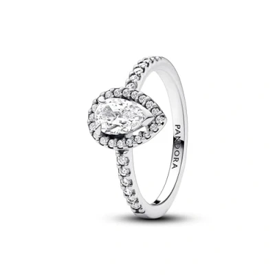 Abbildung von Pandora Sparkling PEAR HALO Ring, Damen, Größe: 54, Sterling silver