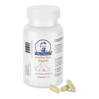 Abbildung von Dr. Hölter DiarDoc Zym Pankreasenzyme, Verdauungsenzyme für Hunde bei Darmprobleme und Futterunverträglichkeiten/Futtermittelallergien (90 Kapseln)