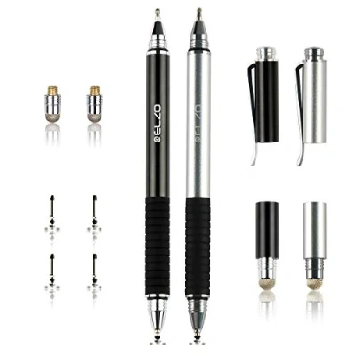 Abbildung von ELZO Tablet Stift 2 Pack 3 in 1 Touchscreen Stylus Touch Pen Eingabestifte für alle Handys/Tablets iPhone, iPad, Samsung Galaxy, Surface, Lenovo, Huawei, Xiaomi, Chromebook, Android IOS usw