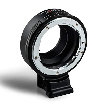 Abbildung von Viltrox Manueller Fokus Adapter NF M4/3 Objektivadapter für Nikon G/F/AI/S/D Serie Objektiv auf Mount Kamera wie GH5 GH4 GF1 GF6 GX85 GX7 E M5 M10 M10II