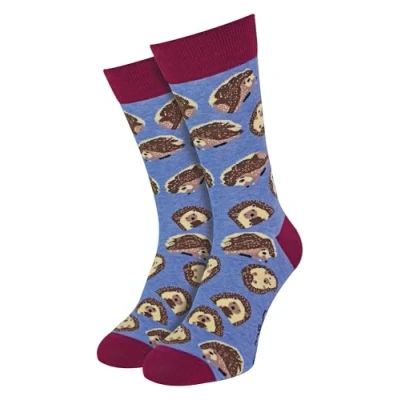 Abbildung von Soctopus Damen Tier Socken Lustig Design Baumwolle Atmungsaktiv Witzig Bunt Geschenk (37 42, Stachelig (Blau))