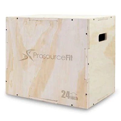 Abbildung von ProsourceFit 3 in 1 Wood Plyometric Jump Box For Cross Conditioning, Agility, Vertical Training &amp; Plyo Workouts, Beige, 30L x 24W 20H