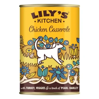 Abbildung von Lily&#039;s Kitchen Natürliches Nassfutter für ausgewachsene Hunde, Dosen, Huhn und Truthahn (6 x 400g dosen)