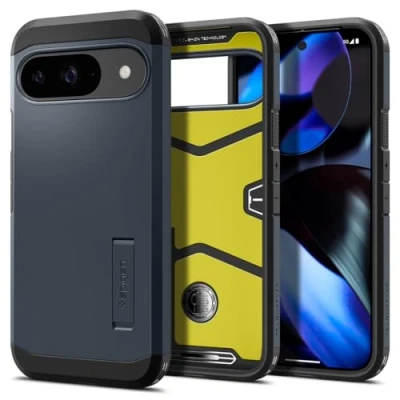 Abbildung von Google Pixel 9 Hülle Kunststoff Spigen Backcover/Hard Case Handyhülle Grau Shockproof/Stoßfest