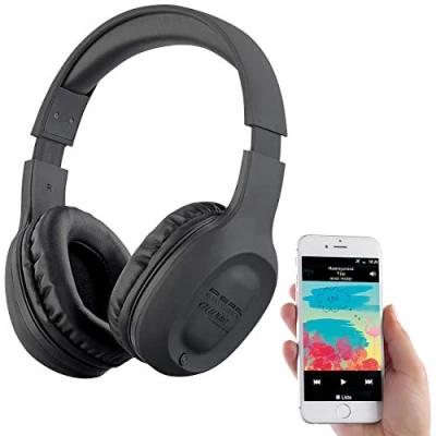 Abbildung von auvisio Kopfhörer, Bluetooth: Over Ear Headset mit Bluetooth 5, MP3, FM, Akku, Auto Connect, 22 Std. (Kopfhörerradio, Kopfhörer Radio, Freisprecheinrichtung)
