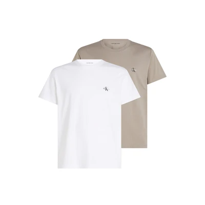 Abbildung von Calvin Klein Jeans Monologo 2 PACK Tshirt basic, Herren, Größe: XXL, Rock ridge bright white