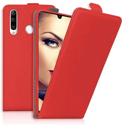 Abbildung von mtb more energy® Flip Case Tasche für Huawei P30 Lite / New Edition (6.15&#039;&#039;) Rot Kunstleder Schutz Cover Hülle