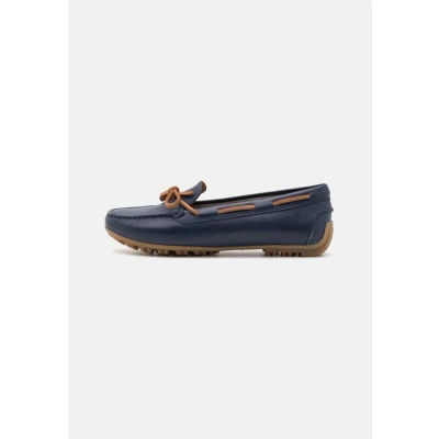Abbildung von Geox Kosmopolis GRIP Slipper, Damen, Größe: 36, Navy/camel Leder
