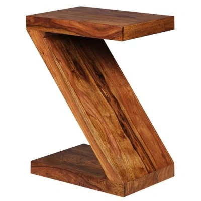Abbildung von FINEBUY Beistelltisch SuVa1470_1 (MUMBAI Sheesham Massivholz 59 cm hoch Z Cube), Design Wohnzimmertisch dunkelbraun Couchtisch