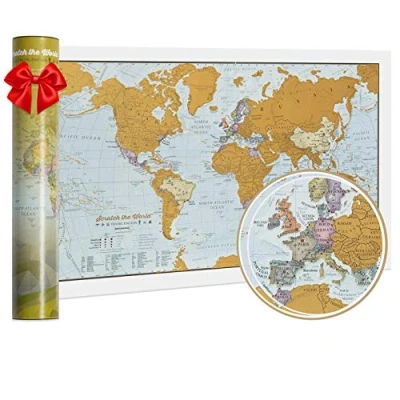 Abbildung von Scratch the World® Karten Druck Gold Travel Print
