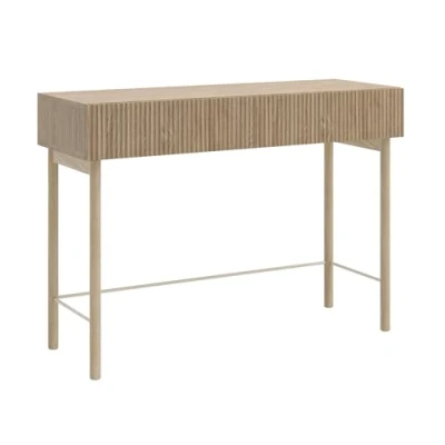 Abbildung von Selsey Schminktisch Makeup Tisch Frisiertisch Kosmetiktisch 110 cm Mit 2 Schubladen Eiche Geölt Nolie
