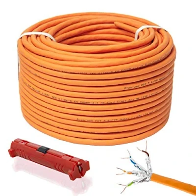 Abbildung von Premium X 100m CAT 7 Netzwerkkabel Simplex LAN Kabel Ethernet Datenkabel S/FTP PiMF Cat7 Verlegekabel Installationskabel Cat.7 inkl. Entmanteler (0,55EUR/M)