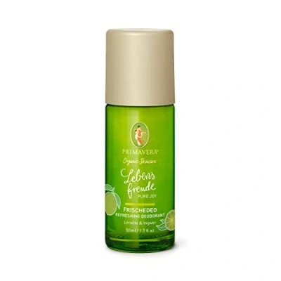 Abbildung von PRIMAVERA Lebensfreude Frischedeo 50 ml Deo Roll On, Naturkosmetik Limette, Ingwer Duft 24 Stunden Schutz ohne Aluminiumsalze vegan