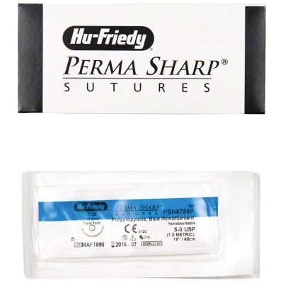 Abbildung von Perma Sharp Nahtmaterial Polypropylene 5/0 T 28 12 Stück