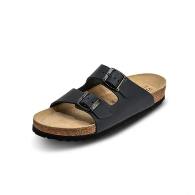Abbildung von VITAFORM® Pantoletten für Damen und Herren I Sommer Sandalen mit Kork Fußbett Hausschuhe Riemen Arbeitsschuhe Pflegepersonal Pflege gelenkschonende dämpfende Schuhe blau 41