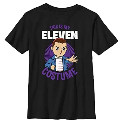 Abbildung von Stranger Things Unisex Kinder Eleven Costume Short Sleeve T shirt, Schwarz, Einheitsgröße