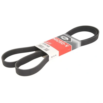 Abbildung von GATES 6PK1768 Keilrippenriemen 1768 6 Polyester, EPDM (Ethylen Propylen Dien Kautschuk) RoadMax Value Line VOLKSWAGEN: TRANSPORTER 4 Bus