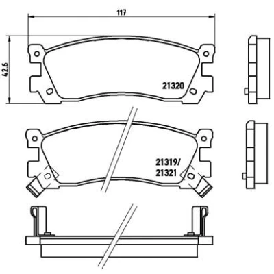 Abbildung von BREMBO P 49 025 Bremsbelagsatz mit akustischer Verschleißwarnung ohne Zubehör MAZDA: Xedos 9, 929 III Limousine