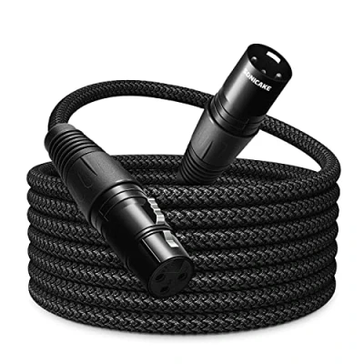 Abbildung von SONICAKE XLR Mikrofonkabel Stecker auf Busche 3 polig Nylon geflochten Kabel Schwarz (3M)