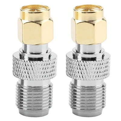 Abbildung von Walfront 2 teiliger SMA Stecker auf F Buchse, gerader HF Kupplungsstecker für Anwendungen, Antennen und Koaxialkabel