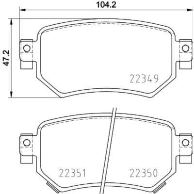Abbildung von BREMBO P 49 059 Bremsbelagsatz mit akustischer Verschleißwarnung ohne Zubehör MAZDA: 6 Kombi, Limousine, Kasten / Kombi